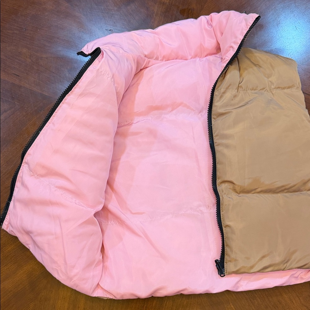 Lucy Paris Beige and Pink Puffer Vest - Picture 5 of 5